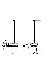 Juno Classic A44424 Tuvalet Fırçalığı, Krom