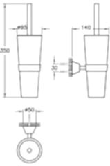 Matrix A44582 Tuvalet Fırçalığı, Duvardan, Krom