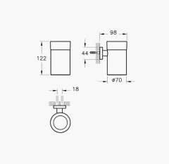 Vitra Projekta A44172 Duvardan Diş Fırçalığı, Krom